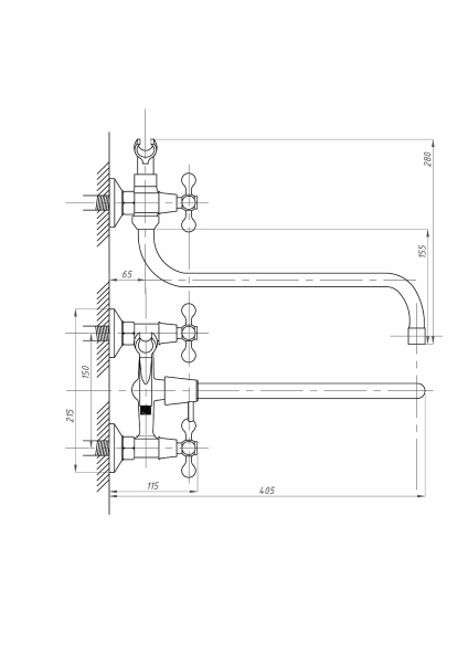 Смеситель для ванны с душем FAUZT FZs-471-06 тип См-ВУДРНШлА
