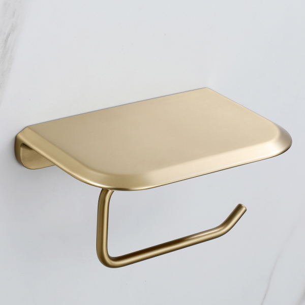 Бумагодержатель с полкой для телефона ABBER Nord AA1530G золото матовое