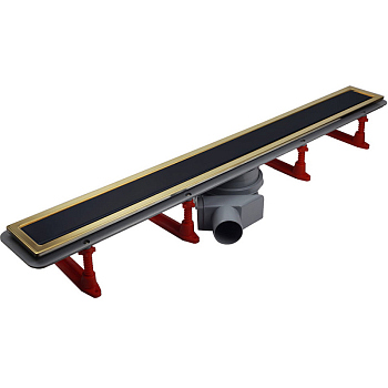 Душевой лоток Pestan Confluo Premium Black Glass Line 750 Gold+