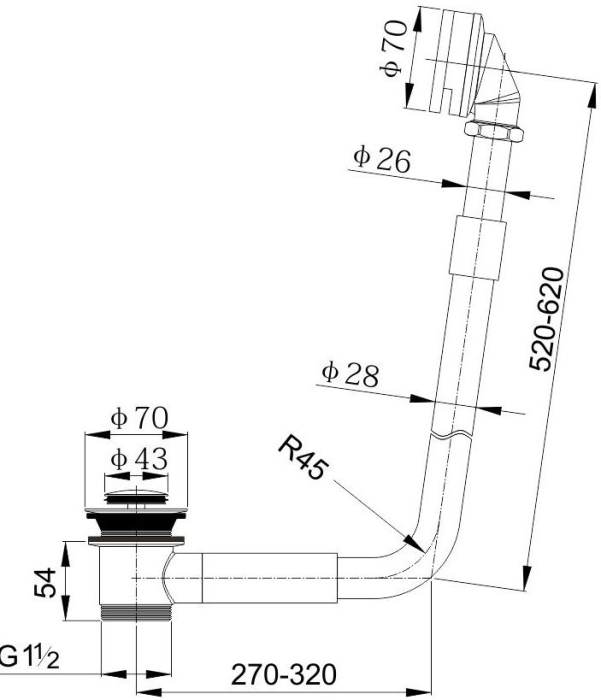 Слив-перелив Timo 8006/00 chrome