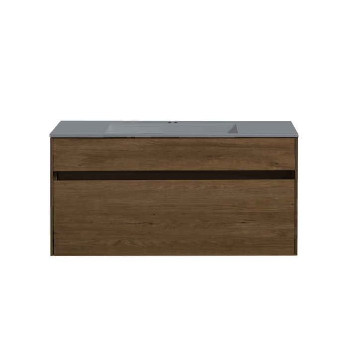 Тумба с раковиной Vincea Chiara 1000 подвесная, 1 выкатной ящик soft-close, T.Oak, VMC-2C100TO+VCB-13100W