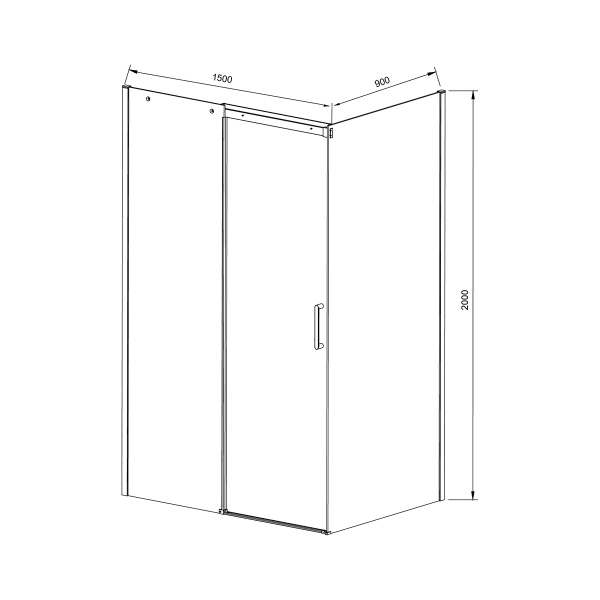 Душевой уголок Vincea Dice VSR-4D9015CLB, 1500*900, черный, стекло прозрачное