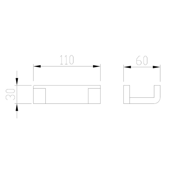 Крючок двойной ABBER Westen AA1750NG никель