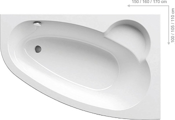 Акриловая ванна Ravak Asymmetric 160 R