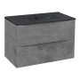 Тумба с раковиной Vincea Mia 800 подвесная, 2 выкатных ящика soft close, Beton, VMC-2MC800BT+VBS-13980MB