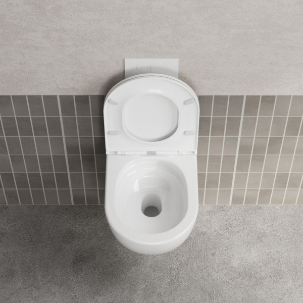 Унитаз ABBER Bequem AC1131TC подвесной белый, безободковый, смыв торнадо, с закрытым дном