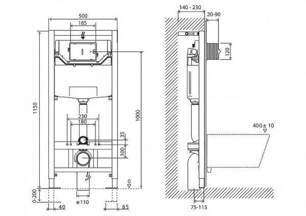 Инсталляция для унитазов BelBagno, BB001-120