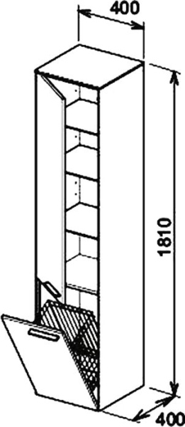 Шкаф-пенал Keuco Royal 60 кашемир, с корзиной L