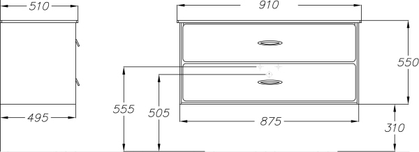 Тумба с раковиной Smile Монтэ 90 светло-серая