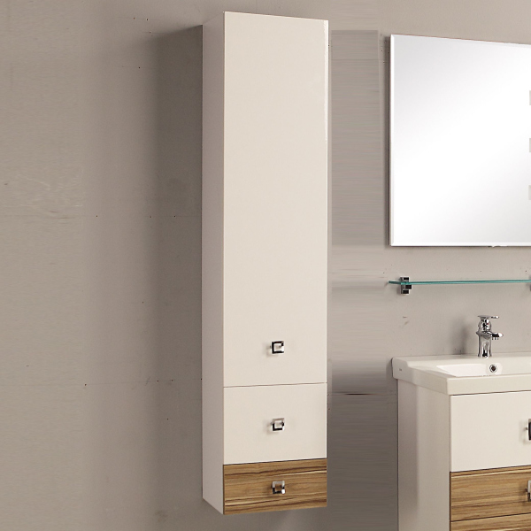 Шкаф-колонна Акватон Стамбул 1A127703ST490, цвет Белый, эбони светлый