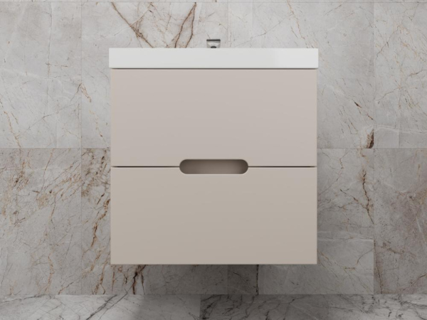 Тумба без раковины подвесная Style Line "Матис 60", (2 ящика), КРЕМ, ЭМАЛЬ, ЛС-00002310