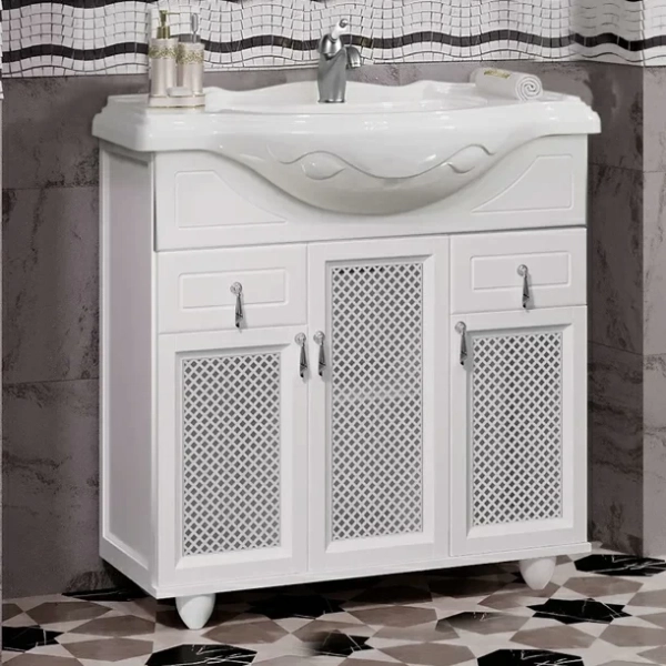 Тумба без раковины Opadiris Тибет 85, 9003, с решеткой (Раковина Opadiris Америка 85), 00-00002849