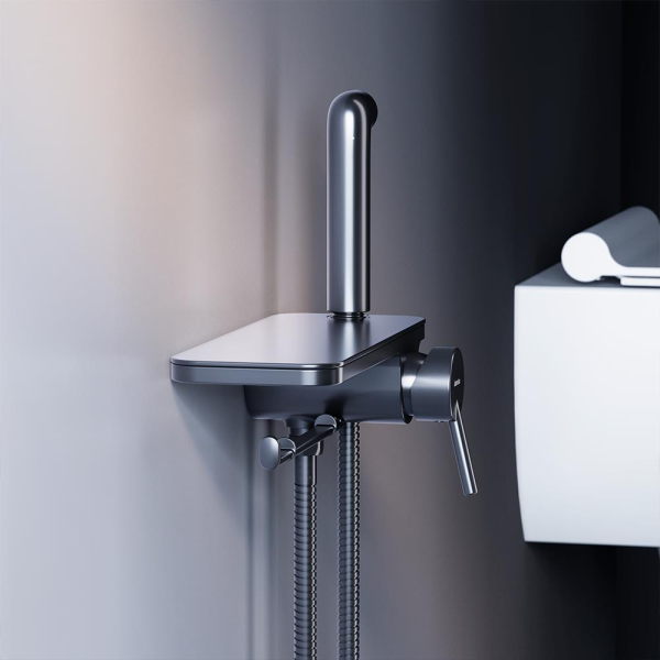 Смеситель, монтируемый в стену с гигиеническим душем и полкой Damixa Jupiter, 773500301