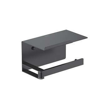 Держатель туалетной бумаги Aquatek Лира AQ4929MB с полкой Черный матовый