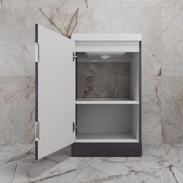 Тумба без раковины напольная "МОНО 50", графит нубук, ЛС-00002451