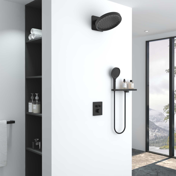 Душевой комплект Vincea Inspire VSFW-3I21MT3RMB встраиваемый, термостатический, черный