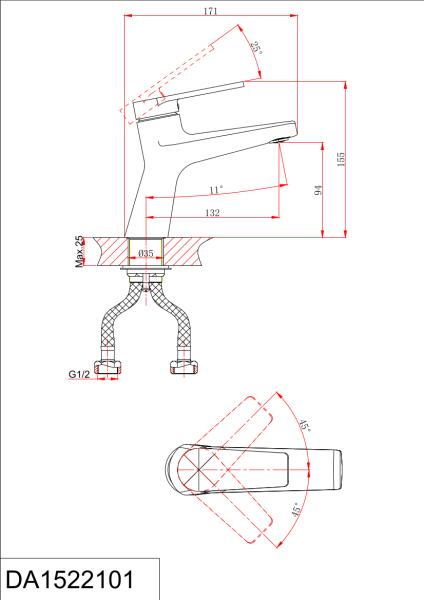 Смеситель для раковины DK Bayern.Fürth (DA1522108)