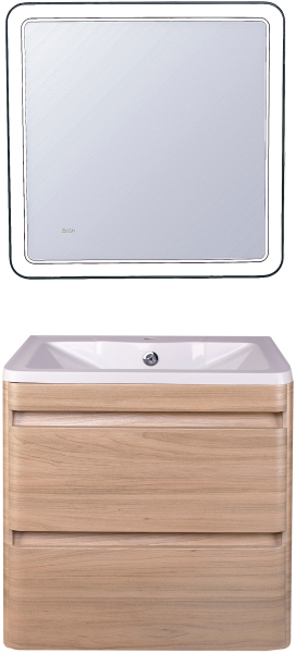 Тумба для комплекта Style Line Атлантика 60 Люкс Plus, подвесная, ясень перламутр