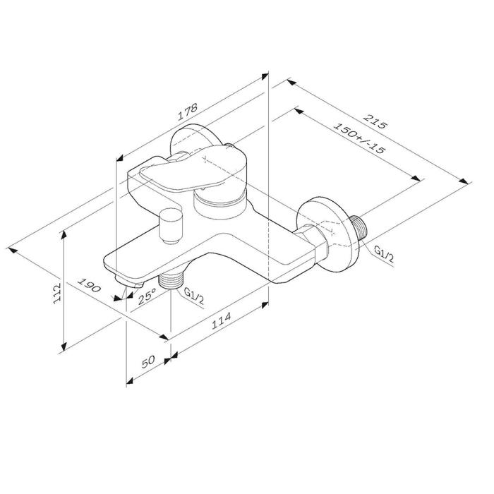 Смеситель AM.PM X-Joy F85A10000 для ванны с душем