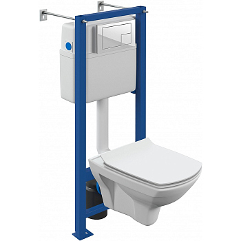 Комплект Cersanit CARINA XL CO DPL EO slim инсталляция VECTOR кнопка CORNER пластик белый