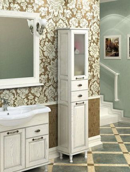 Шкаф Акватон Жерона 1A158903GEM2R цвет Белое серебро