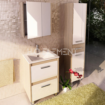 Тумба-умывальник Comforty "Тулуза-60" сосна лоредо с раковиной "Quadro 60 "