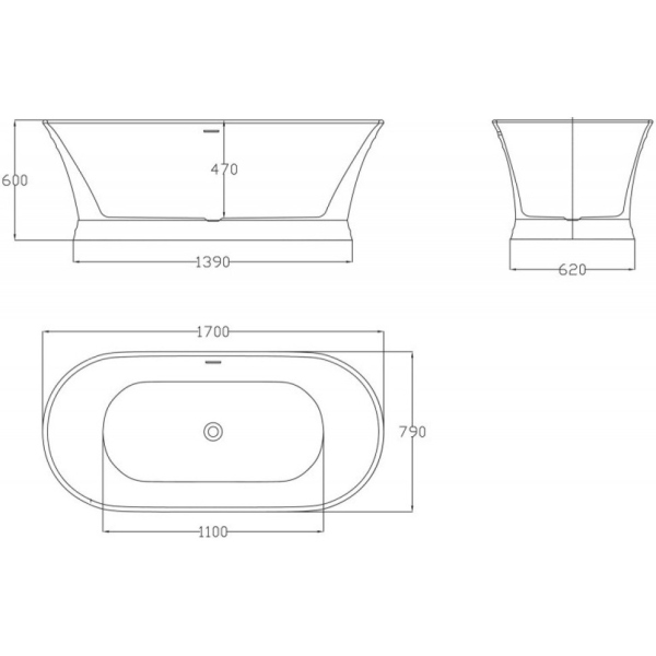 Акриловая ванна BelBagno BB402-1700-790