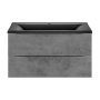 Тумба с раковиной Vincea Mia 900 подвесная, 2 выкатных ящика soft close, Beton, VMC-2MA900BT+VCB-3M900W