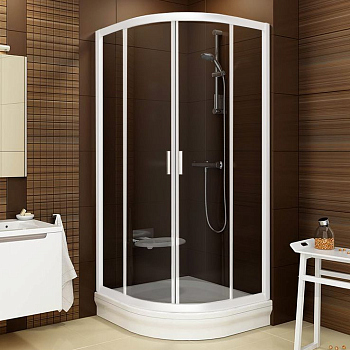 Душевой уголок Ravak BLCP4-80 Grafit, профиль белый