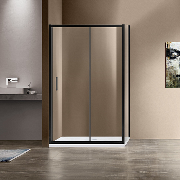 Душевой уголок Vincea Garda VSR-1G9014CLB, 1400*900, черный, стекло прозрачное