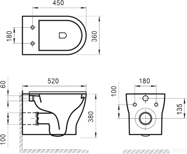 Унитаз подвесной BelBagno Kraft BB064CHR (готовый набор)