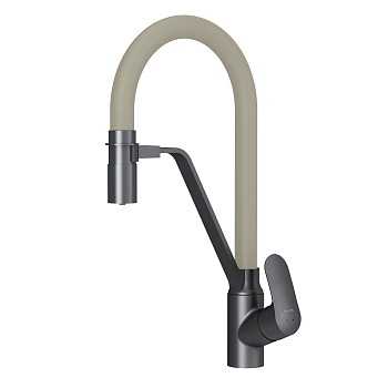 Смеситель для кухни с каналом для питьевой воды и гибким бежевым изливом AM.PM Like, F8007826