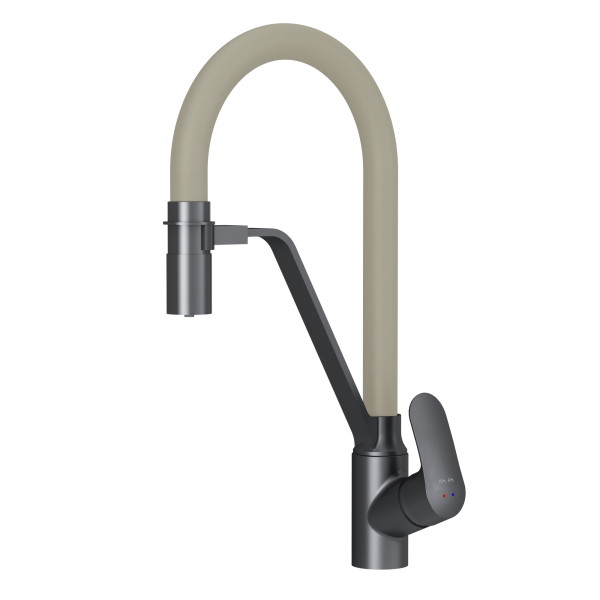 Смеситель для кухни с каналом для питьевой воды и гибким бежевым изливом AM.PM Like, F8007826