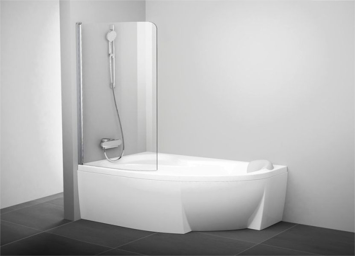 Шторка на ванну Ravak Rosa CVSK1 160/170 L Transparent, профиль сатин