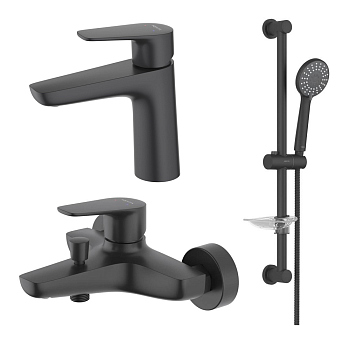 Комплект смесителей Aquatek Бетта AQ1130MB Черный матовый