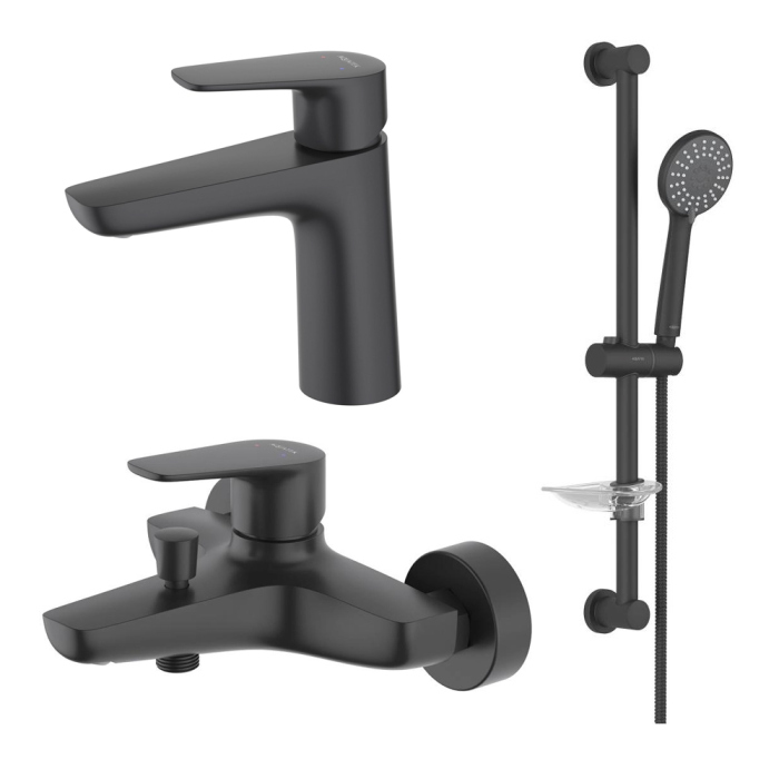 Комплект смесителей Aquatek Бетта AQ1130MB Черный матовый