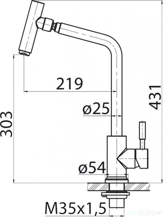 Смеситель BelBagno BB-LAM16-IN для кухонной мойки