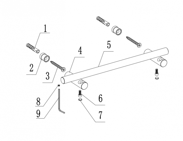 Полотенцедержатель ABBER Osten 316 AA1853BGG оружейная сталь брашированная