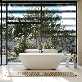 Ванна из искусственного камня ABBER Stein AS9612-1.7 белая матовая