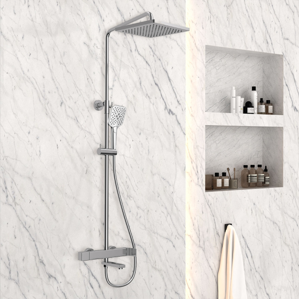 Душевая стойка Vincea Cube VSFS-1C1CH с изливом, хром