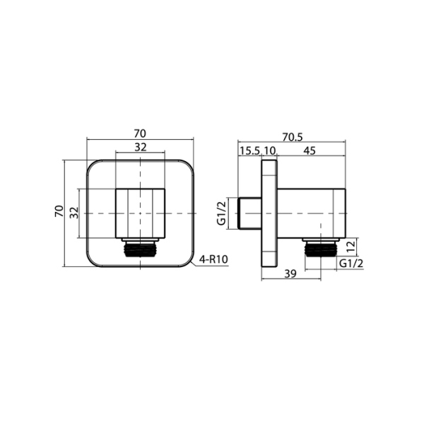 Выход для шланга IDDIS без держателя, черный матовый, Slide (SLIBL00i62)