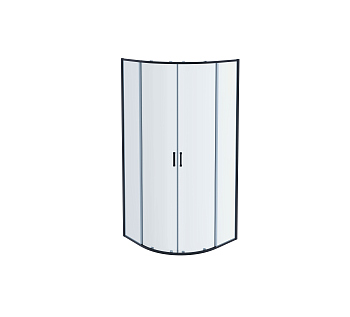 AQ ARI RO 08020BL Душевой уголок Aquatek 1/4 круга,800x800x2000, профиль черный, стекло прозрачное