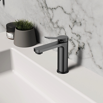 Смеситель для раковины Vincea Arco VBF-4AR01MB, черный матовый