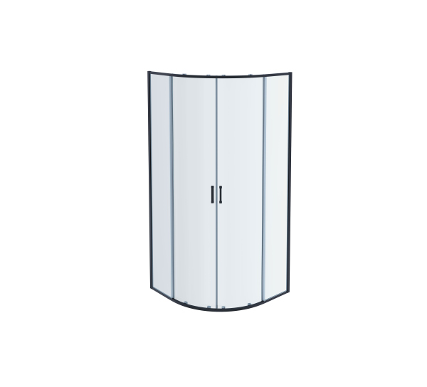 AQ ARI RO 08020BL Душевой уголок Aquatek 1/4 круга,800x800x2000, профиль черный, стекло прозрачное