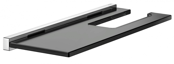 19173018000 EDITION 90 Square Держатель для туалетной бумаги с полочкой, хром/дымчатое стекло