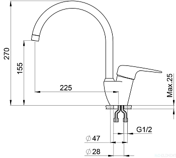 Смеситель для кухонной мойки Granula, GR-1024 брют