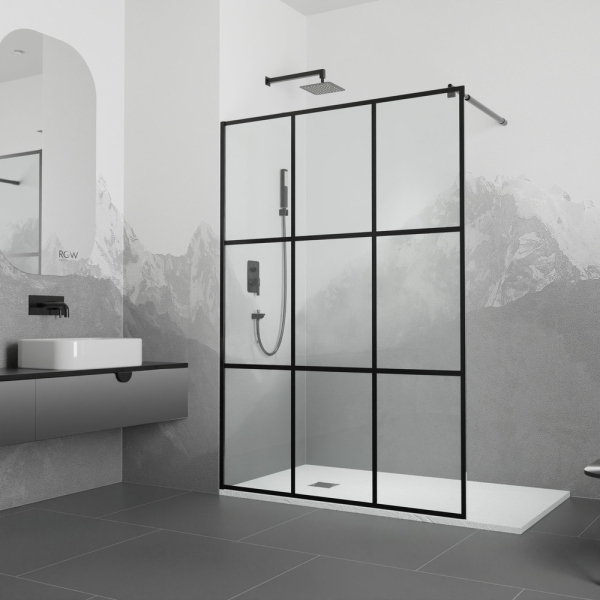 Перегородка для душа RGW WA-111B, 411011112-84, Чёрный, 120*195