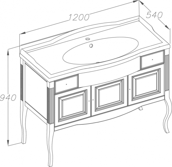 Тумба с раковиной Opadiris Лаура 120 белая матовая