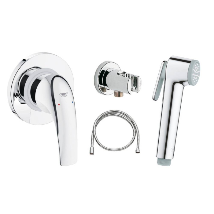 Гигиенический душ Grohe BauCurve 123072 комплект со смесителем, С ВНУТРЕННЕЙ ЧАСТЬЮ