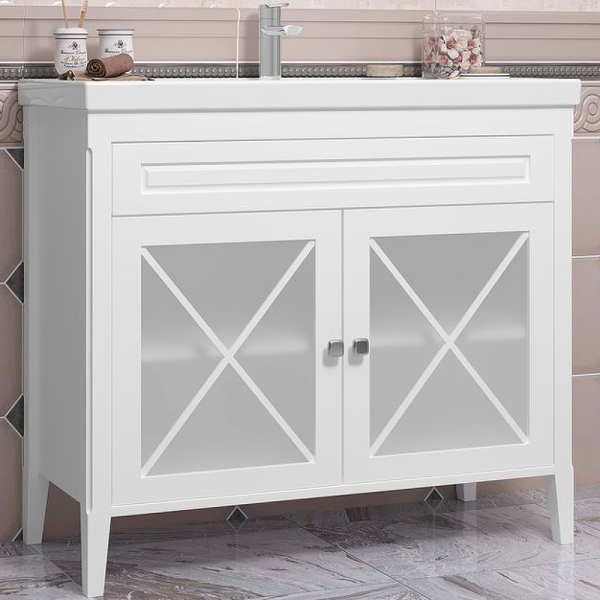 Тумба без раковины Opadiris Палермо 100, цвет белый (Раковина Opadiris FRAME 100), 00-00006722